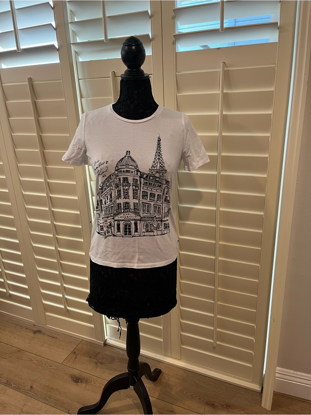 Women’s white Karl Lagerfeld Embellished tee